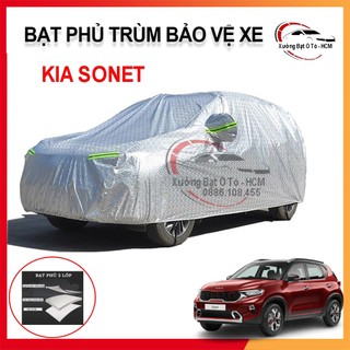 Bạt phủ xe ô tô 3 lớp tráng nhôm cao cấp, áo trùm bảo vệ xe kia sonet