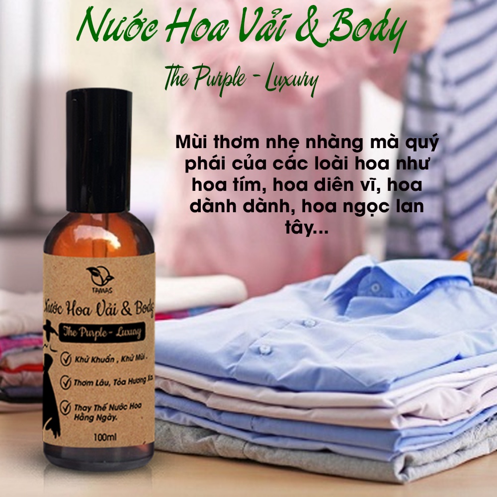 Nước Hoa Xịt Thơm Quần Áo & Body TAMAS chai 10ml,50ml - Tự Chọn Mùi Theo Cá Tính Của Bạn