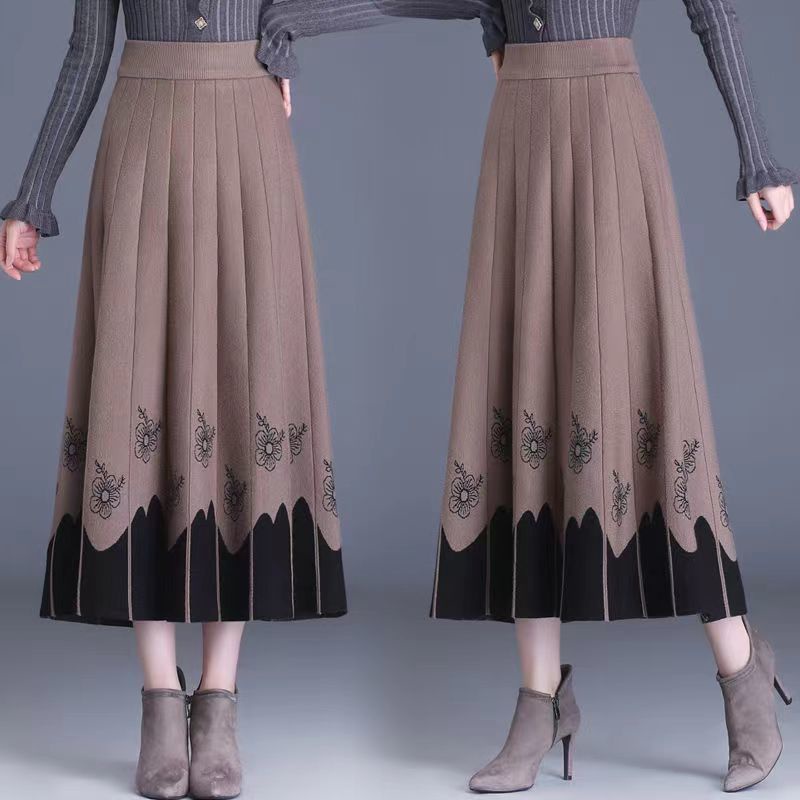 Chân Váy Len Dáng Xòe Dài Vừa Phải Thời Trang Thu Đông 2022 Mới