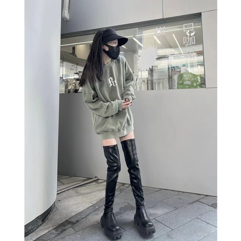 GIÀY BOOT DA PU TRÊN ĐẦU GỐI ORDER KHÔNG CÓ SẴN( 2 hình cuối feedback thật)