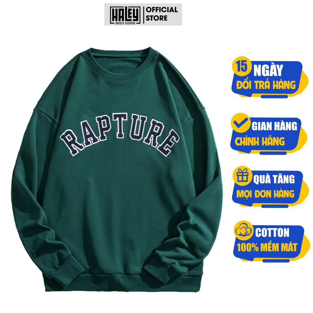 Áo Sweater HD32 HALEY Nam Nữ Unisex Dài Tay RAPTURE Chất nỉ bông Ấm áp, Dày dặn Phong Cách Hàn Quốc