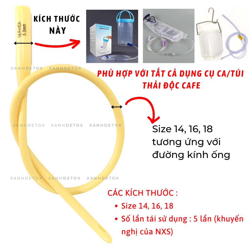 Dây Truyền SILICONE Mềm Thải Độc Đại Tràng Gerson, ống thông tiểu 1 nhánh Nelaton