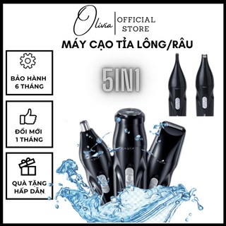 Máy cạo lông râu nam nữ 5in1 OLIVIA kiểu máy cạo lông vùng kín ,lông mày ,lông mặt , lông mũi - máy tỉa lông đa năng