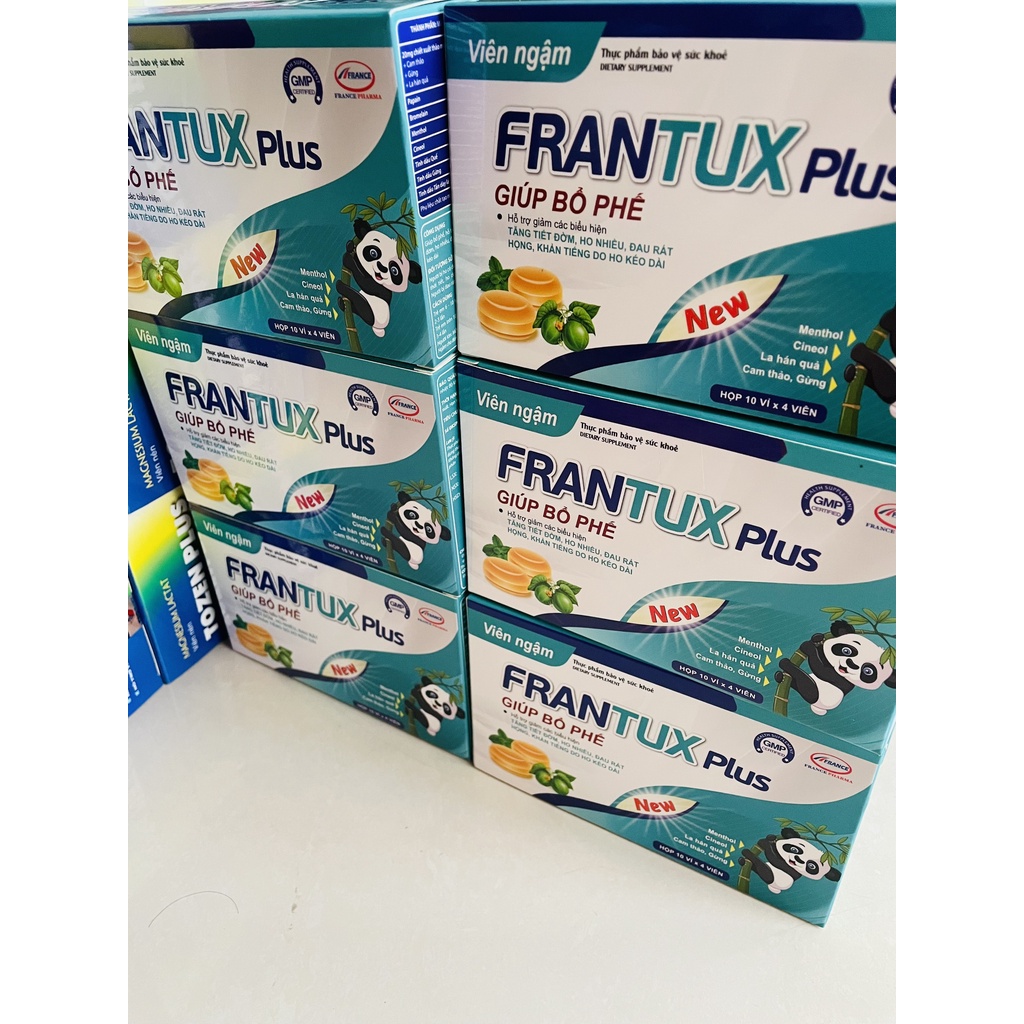 Viên ngậm thảo dược FRANTUX Plus giúp giảm ho, long đờm, bổ phế. Hộp 40 viên