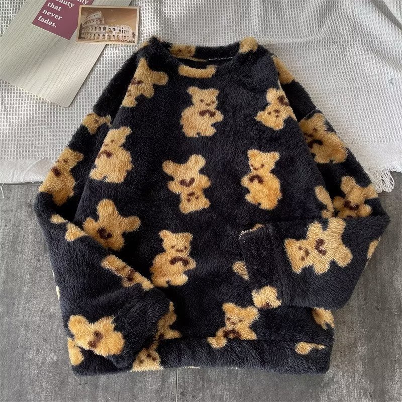 Áo sweater Tay Dài Cổ Tròn In Hình Gấu Hoạt Hình Phong Cách Hàn Quốc Thời Trang Thu Đông 2022 Cho Nam