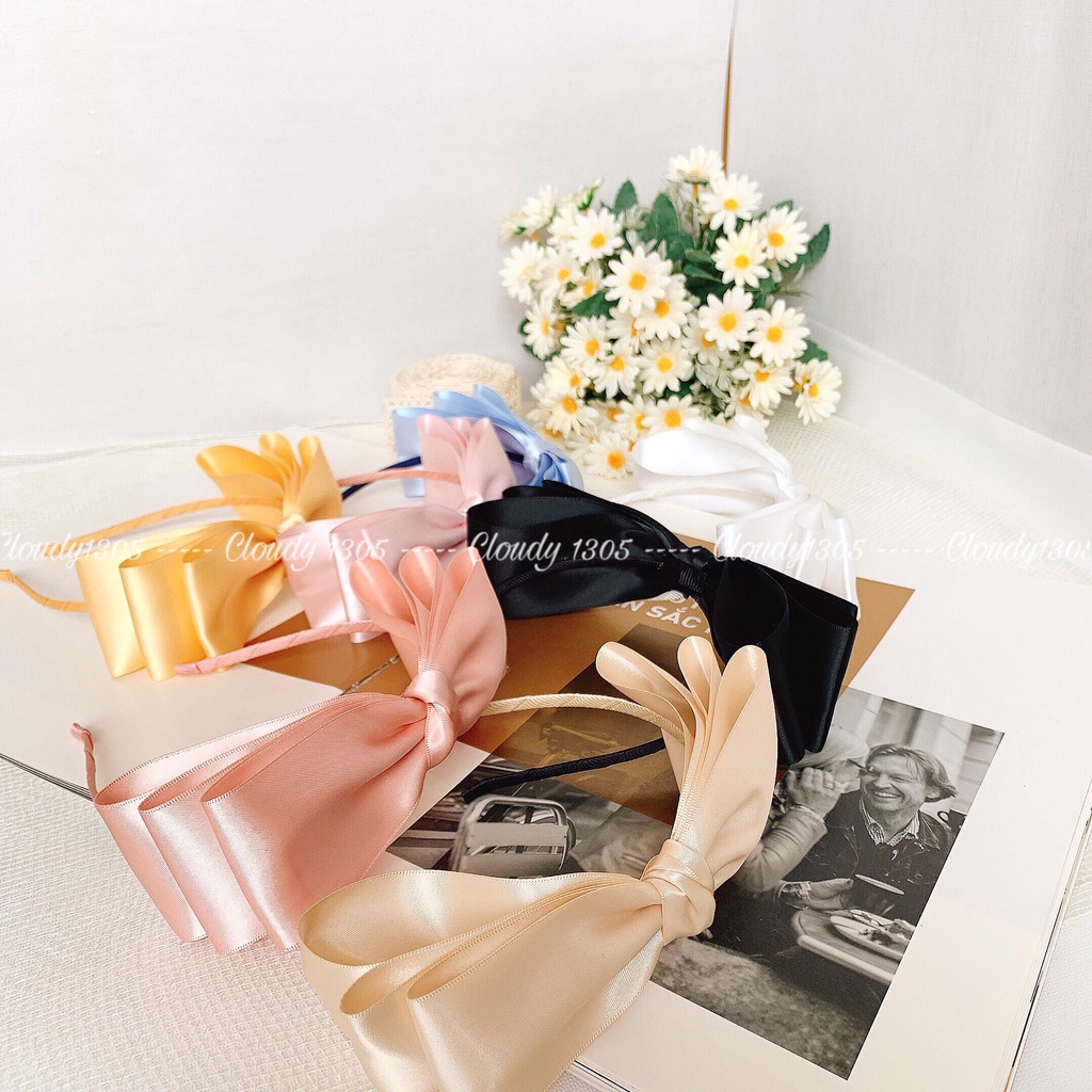 Cài tóc/Bờm tóc nơ ruy băng 3 tầng mềm mại bảng lớn