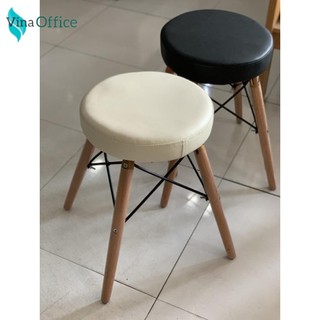 Ghế tròn chân gỗ kiềng sắt, ghế đôn nhỏ Đ02