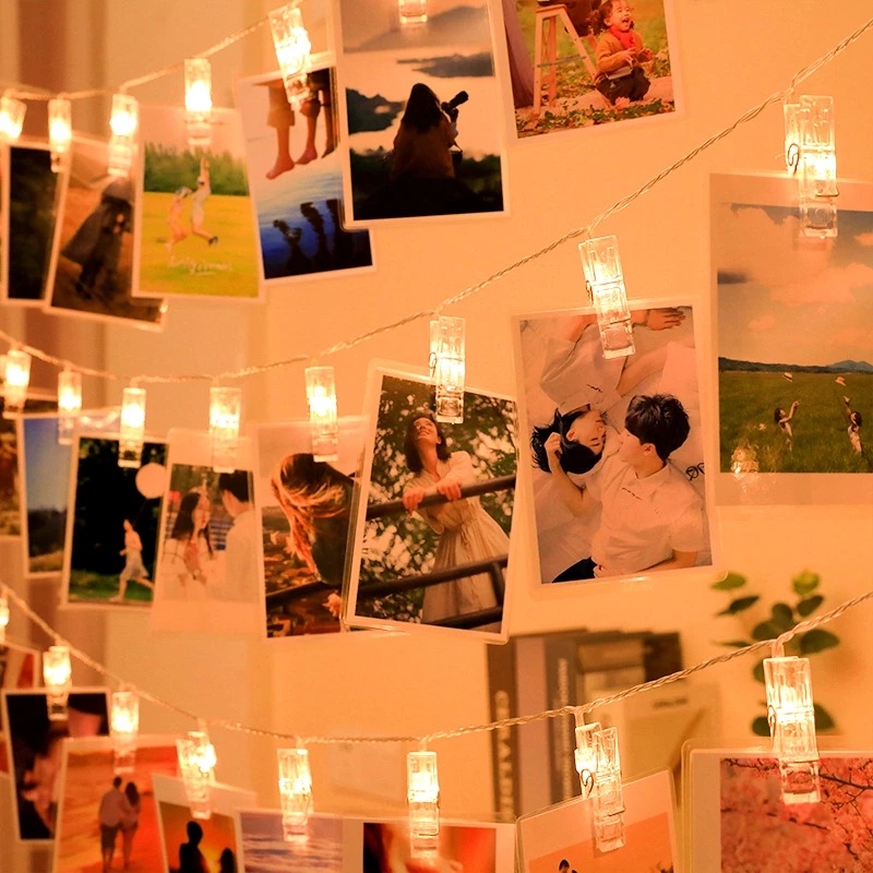 Dây Đèn LED 1.5M Kèm Kẹp Ảnh Dùng Pin Trang Trí Giáng Sinh / Tiệc Cưới