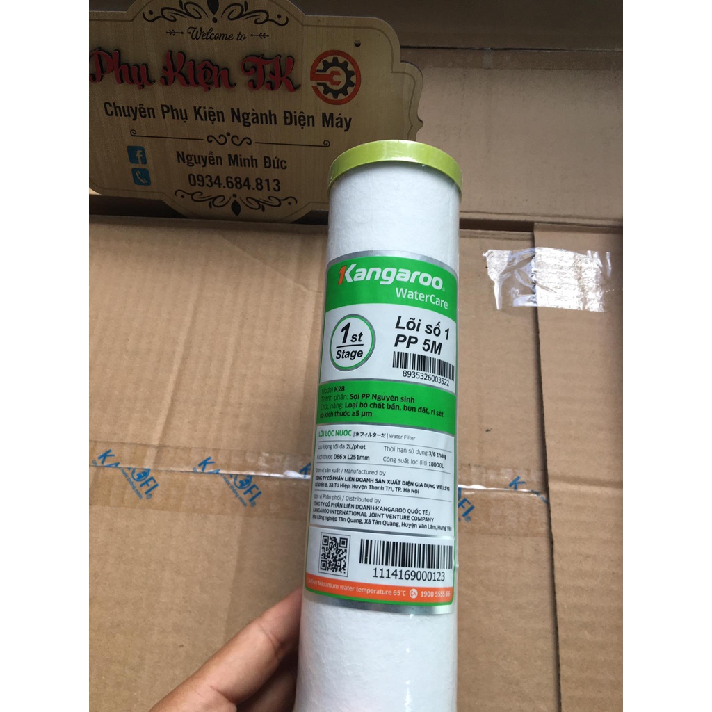 Lõi lọc nước kangaroo bộ 123 chính hãng