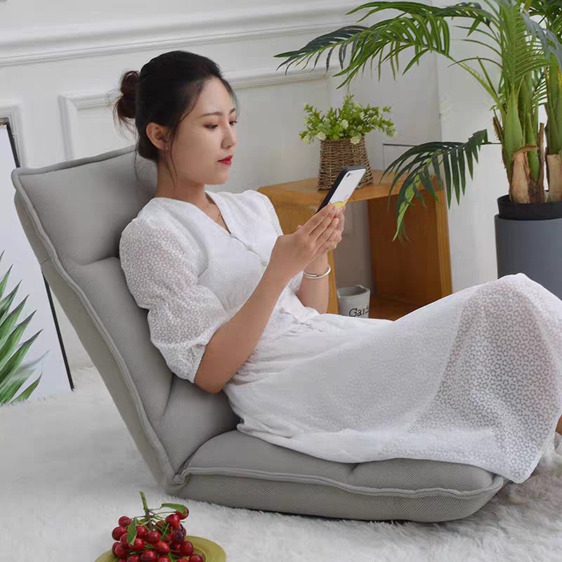 Ghế lười tựa lưng Tatami, ghế bệt thư giãn, đọc sách, tặng kèm gối ôm