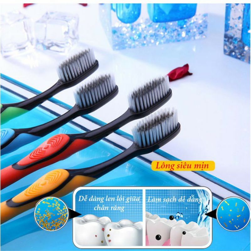 Bàn chải đánh răng than tre hoạt tính, loại lông mềm