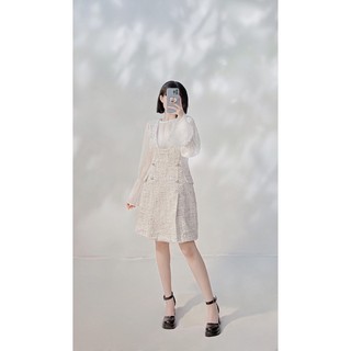 Đầm tweed 4 nút túi đắp