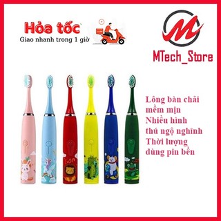 Bàn chải điện cho bé sonic 4 chế độ tự động đánh sạch răng .tặng kèm 6 đầu bàn chải