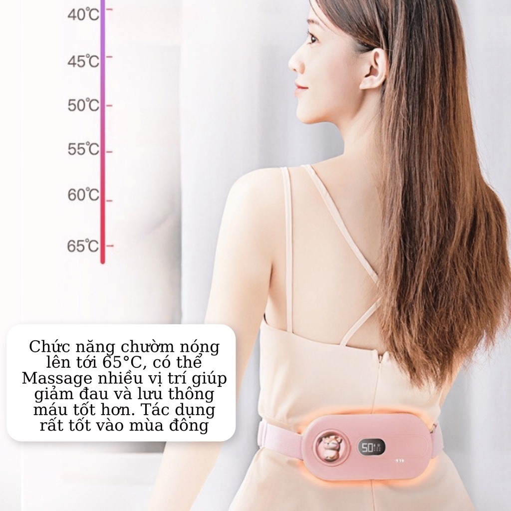Máy massage bụng làm ấm bụng, máy chườm nóng bụng điều chỉnh ba tốc độ siêu nhanh
