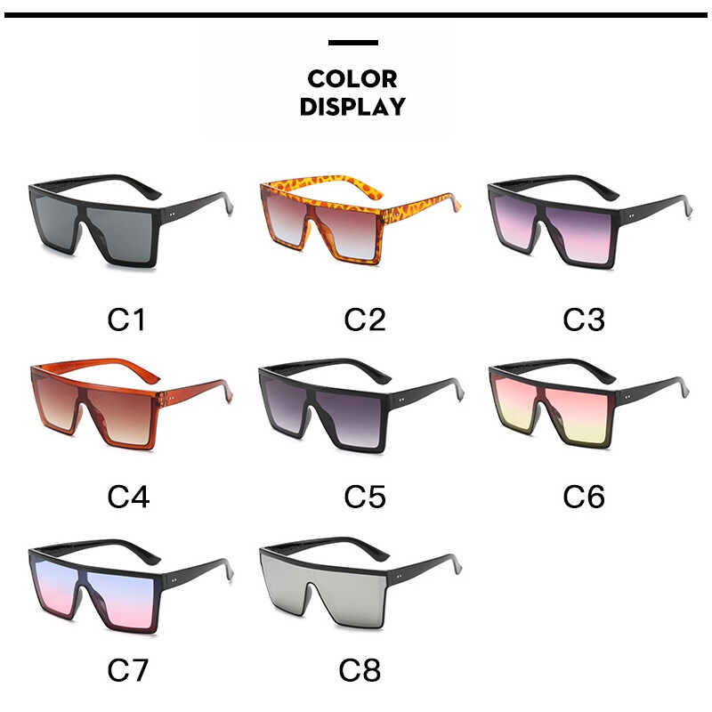 Kính Mát Gọng Vuông Oversize Nhiều Màu Sắc Thời Trang Cho Nam Nữ