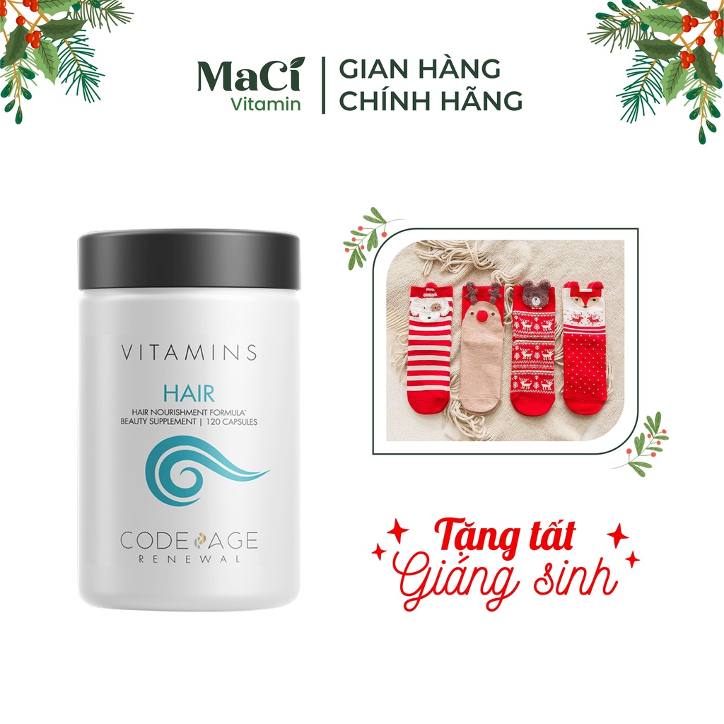 Vitamin Tóc Codeage Hair Vitamin Kích thích mọc tóc Giảm rụng tóc 120 viên MaCi