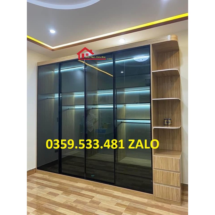Tủ quần áo cánh nhôm kính nhiều màu - Khung nhựa Ecoplast giá xưởng - Nhận đặt theo yêu cầu