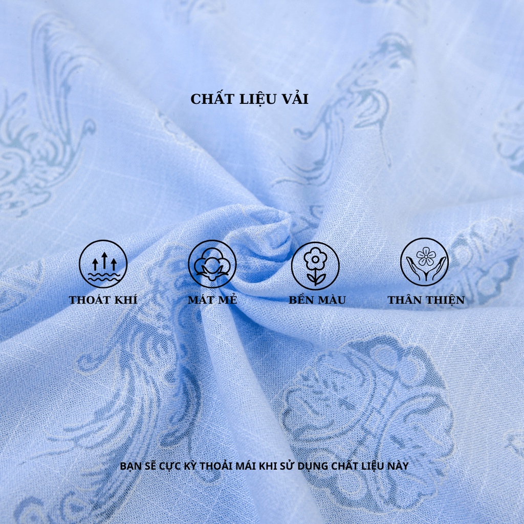 Áo sơ mi nam trung niên tay ngắn vải xô đũi dày dặn siêu mát form rộng có túi ADUI12