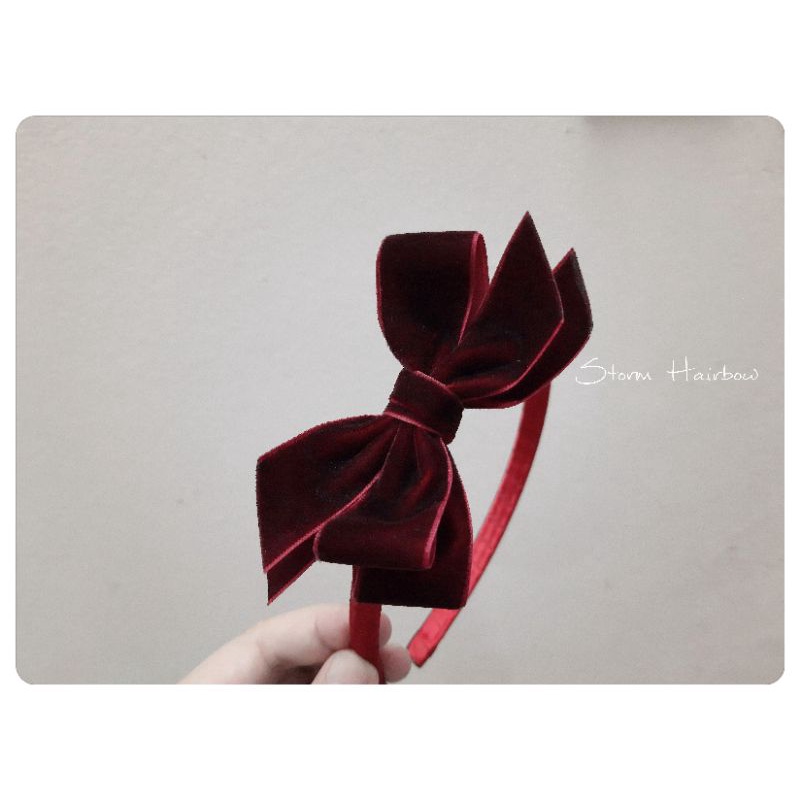 1c Bờm nhung đỏ hoặc hồng Storm Hairbow