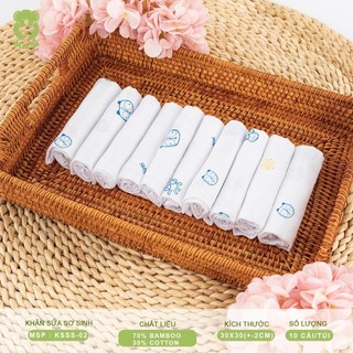 (6 khăn tặng 1 khăn) Khăn sữa MIPBI 70% sợi tre, 30% cotton