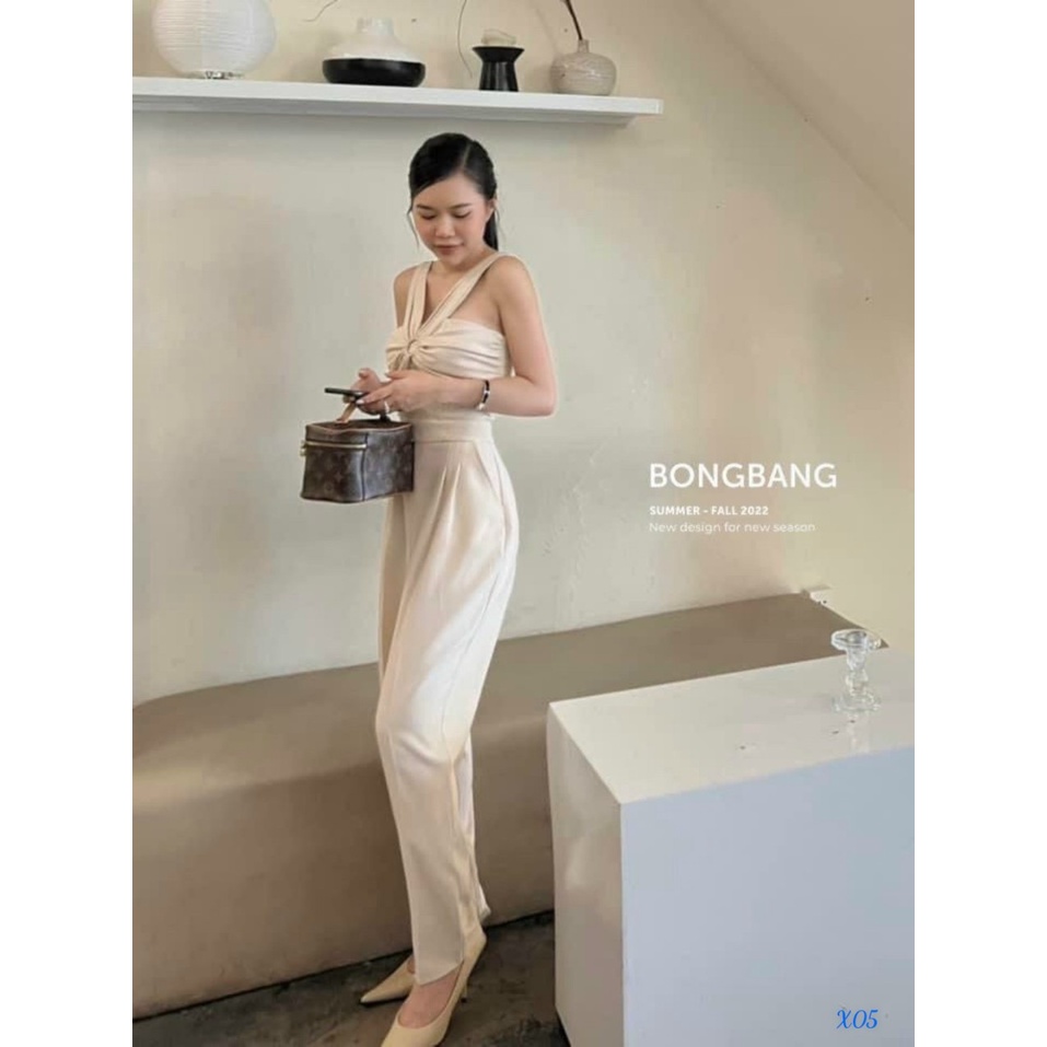 Bộ jumpsuit nữ dài đi tiệc cá tính, jumpsuit quần dài 2 dây có mút phong cách hàn quốc cá tính, chất đũi cao cấp | BigBuy360 - bigbuy360.vn