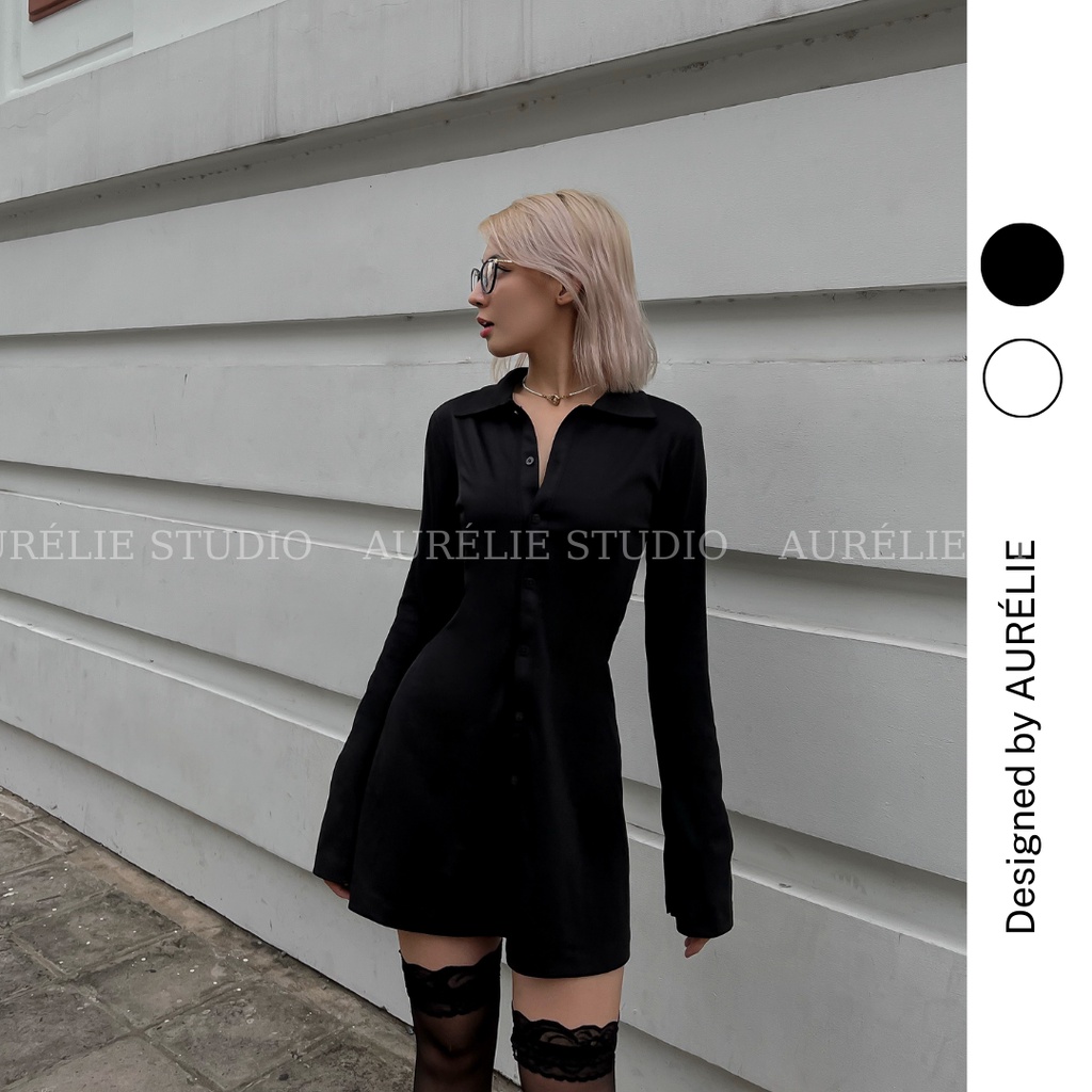 Váy dáng sơ mi phong cách Dark Academia BERNIE DRESS by AURÉLIE
