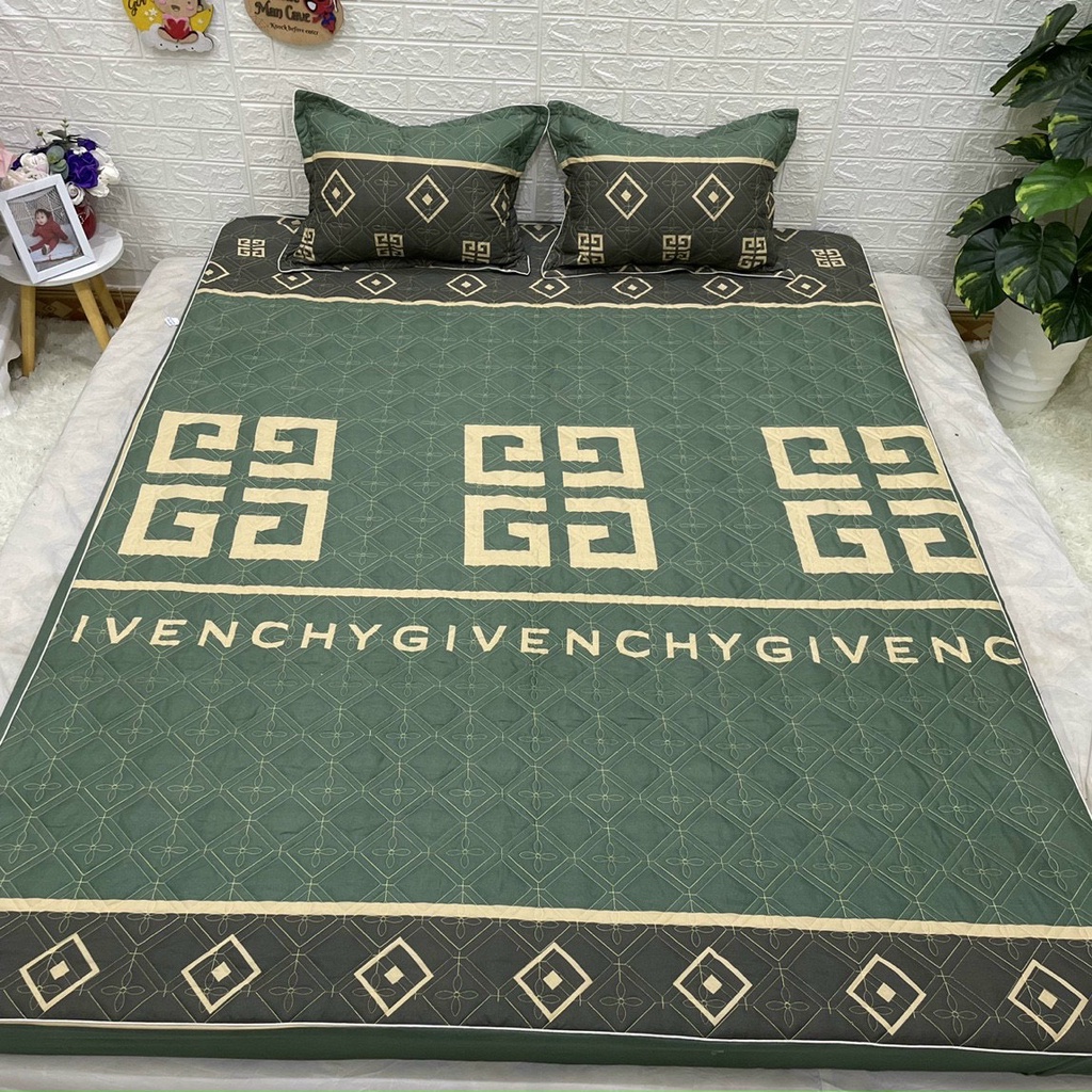 Set ga + 2 vỏ gối Trần Bông Cao Cấp Chất Cotton Poly Mềm Mịn