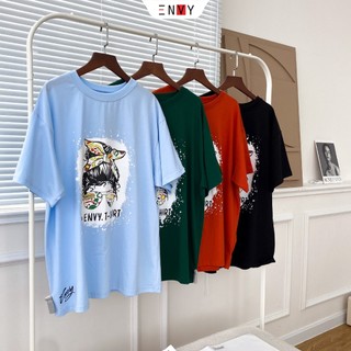 Áo thun cotton nữ tay ngắn in hình ENVY AT132 dáng rộng