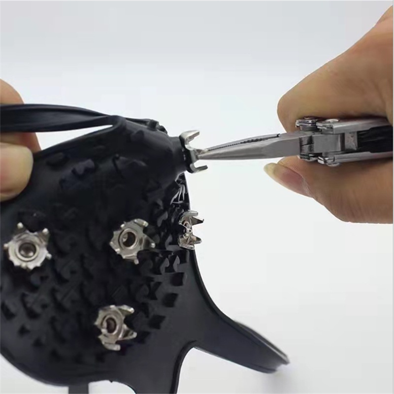 1 Cặp Kẹp Đá 5 Răng Chống Trượt Cho Giày / Đi Trên Tuyết / Leo Núi / Du Lịch Ngoài Trời