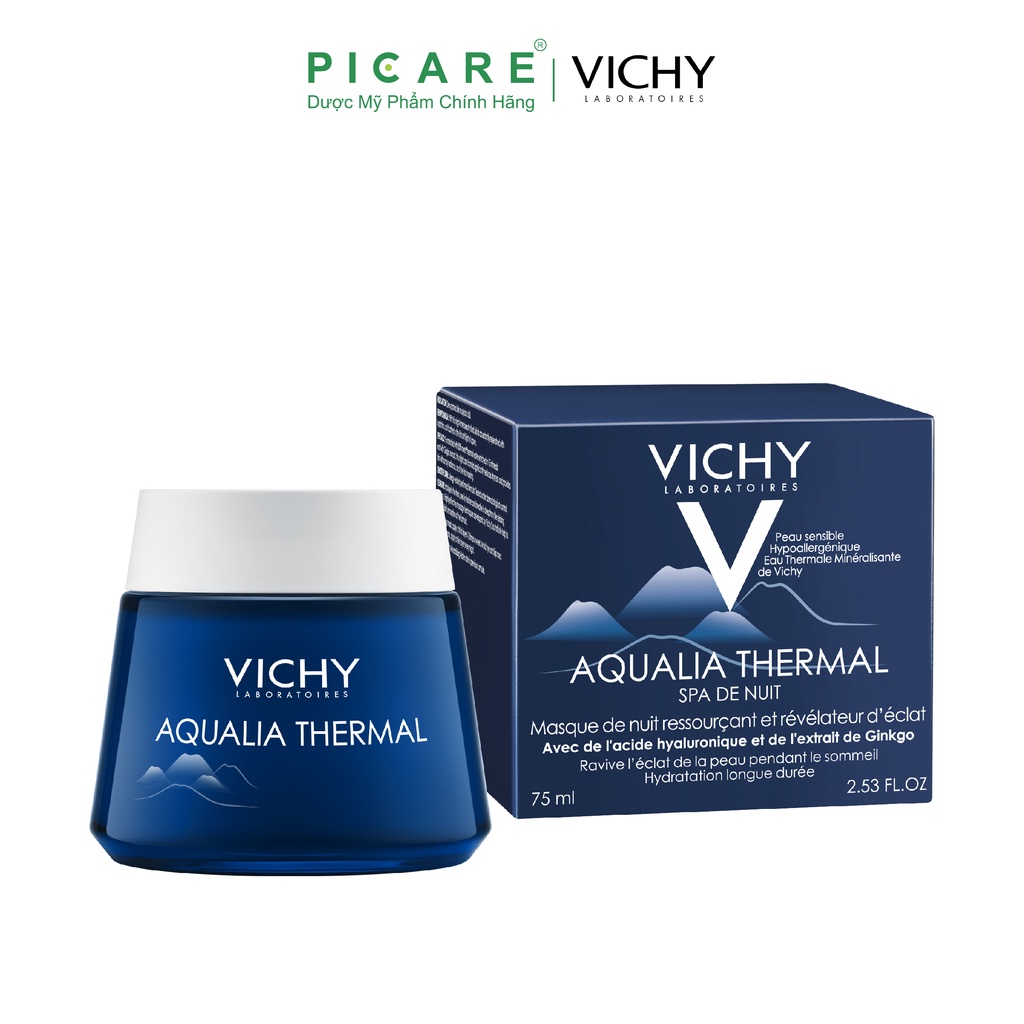 Mặt Nạ Ngủ Cấp Ẩm Giúp Làm Sáng Da Vichy Aqualia Thermal Night Spa 75ml