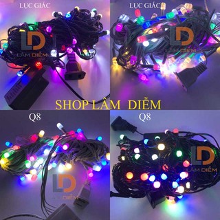 ĐÈN LED TRANG TRÍDÂY CHỚP NHẤP NHÁY DÂY 7M-10M  BÓNG TO NHIỀU MÀU