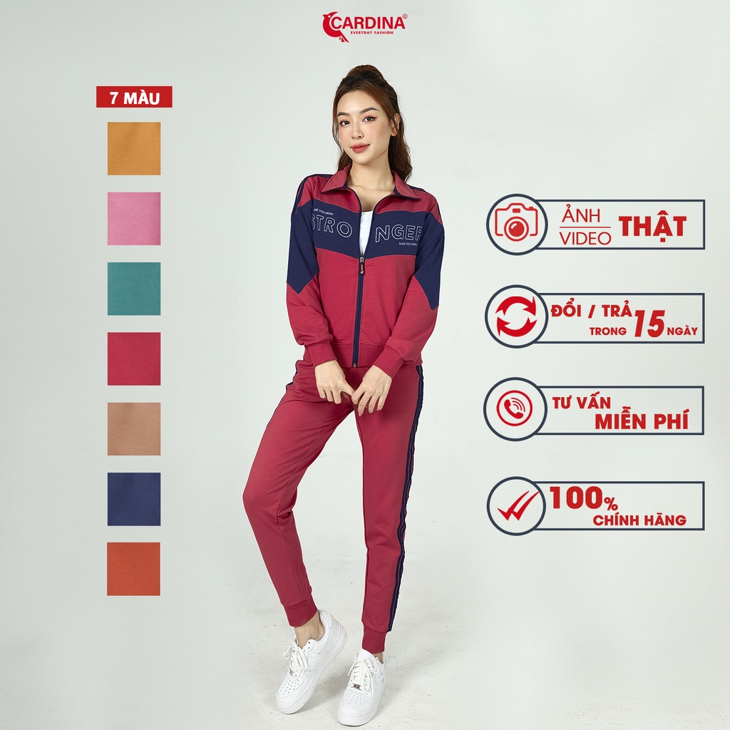 Đồ Bộ Nữ Thu Đông 𝐂𝐀𝐑𝐃𝐈𝐍𝐀 Chất Nỉ Da Cá Cao Cấp Kiểu Dáng Thể Thao Có Khóa Kéo 1NiF11