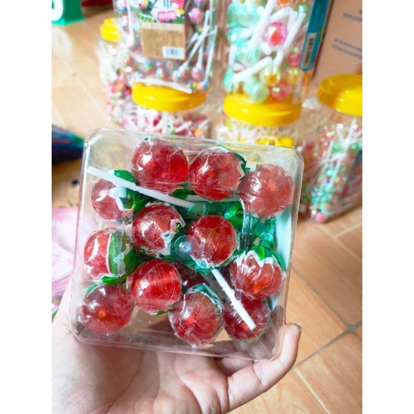 Sỉ 1 hũ 200cây kẹo mút mini Mix các vị trái cây cho bé