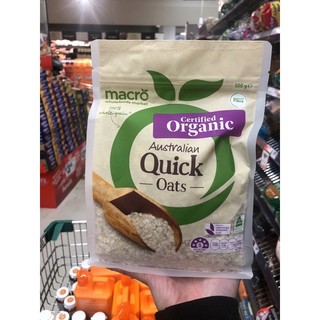 Yến mạch hữu cơ macro organic quick oats 500gram loại nhuyển