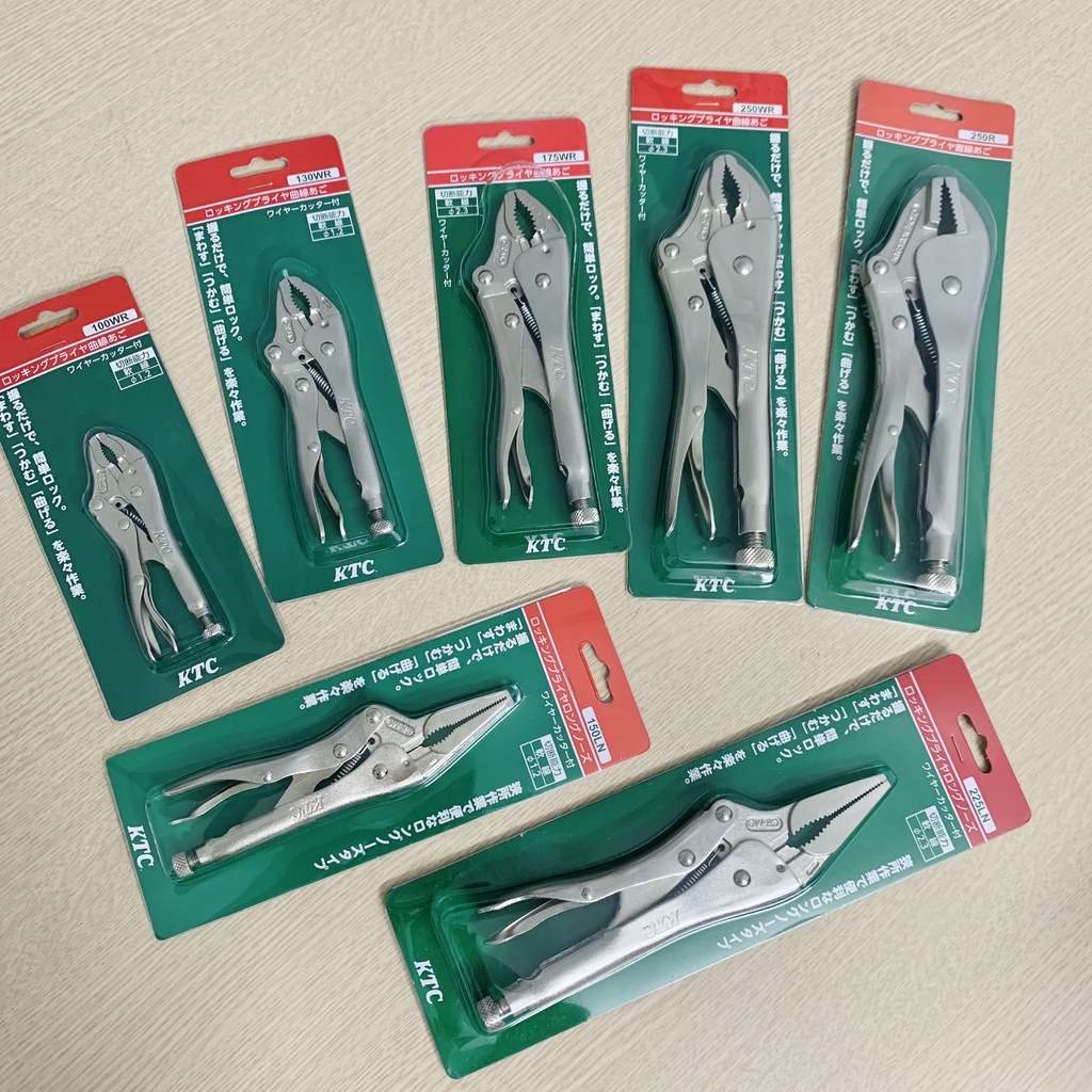 Kìm chết mỏ cong KTC Nhật đủ size 4,5,7,10 inch - 100WR,130WR, 175WR, 250WR - Kìm bấm chết hàm WR có lưỡi cắt