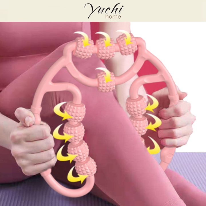 Vòng lăn massage thon gọn chân - Bản nhựa cao cấp 12 bánh - yuchihome