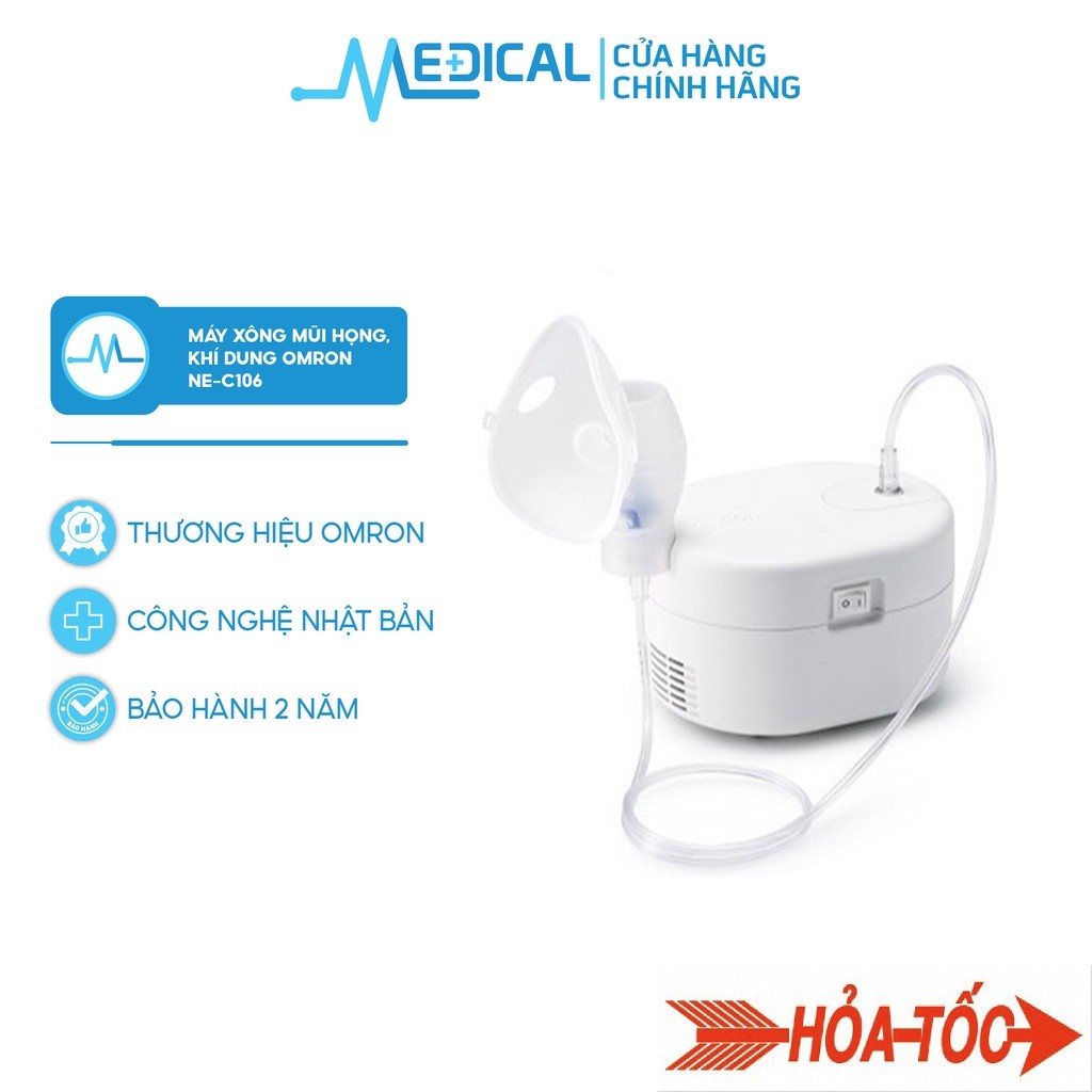 [Hoả Tốc HCM ] Máy xông mũi họng, khí dung OMRON NE-C106 chính hãng bảo hành 2 năm - MEDICAL