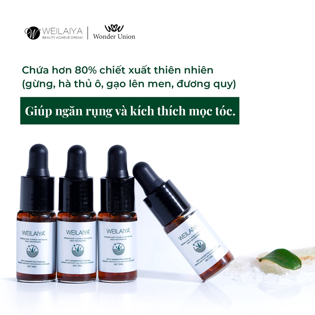 Combo Sữa tắm nước hoa, trắng da toàn thân và Tinh dầu dưỡng tóc Weilaiya giúp ngăn rụng và kích thích mọc tóc 5ml x 8