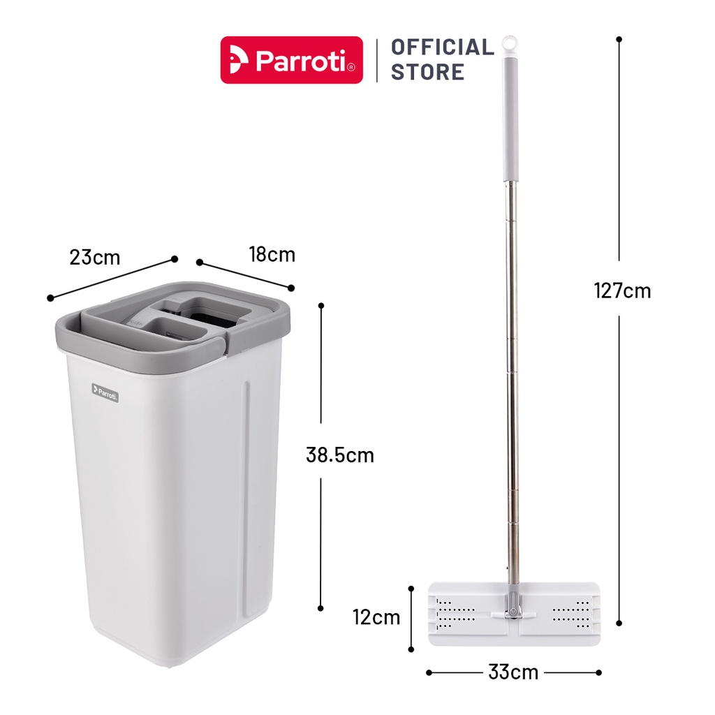 Cây lau nhà tự vắt thông minh, lau 360 độ, sàn nhà sạch khô nhanh Parroti Pro PR01 | BigBuy360 - bigbuy360.vn