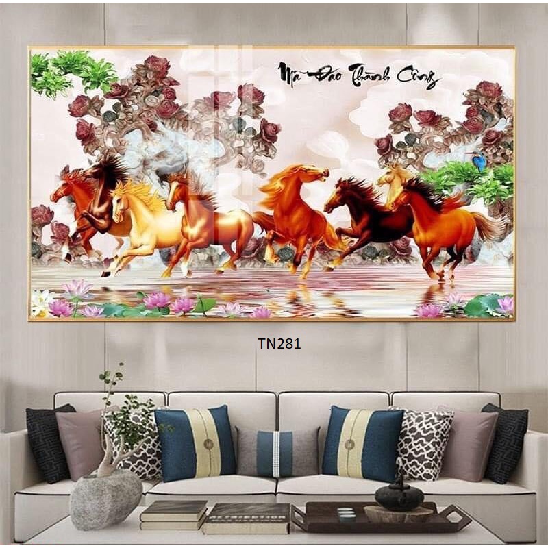 Tranh Tráng Gương Mã Đáo Thành Công  Treo Tường/Trang Trí Phòng Khách/ Phòng Làm Việc - Simplehouse