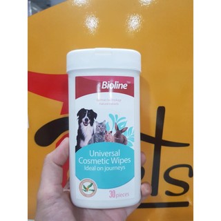Khăn lau ố mắt Bioline chó mèo 30pcs