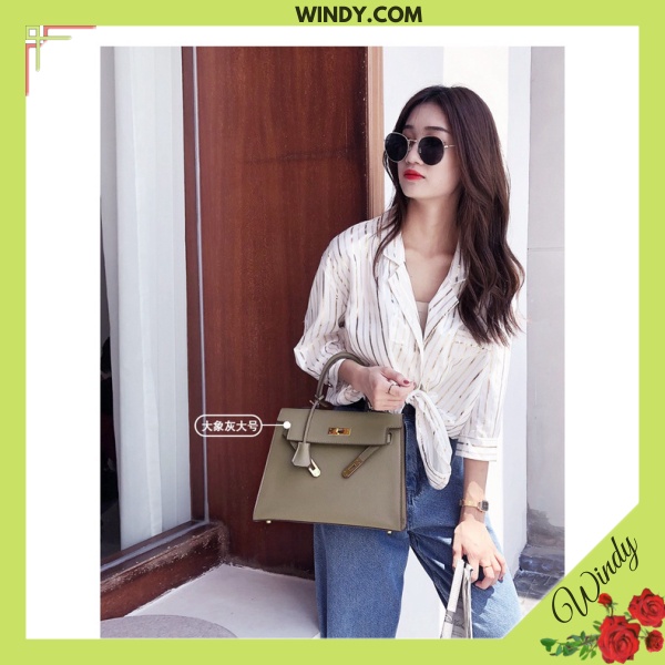 Túi HM size 25 Da Sần Tag Vàng Fullbox Kèm Dây Đeo Chéo Tặng Kèm Khăn Buộc Nơ WD228