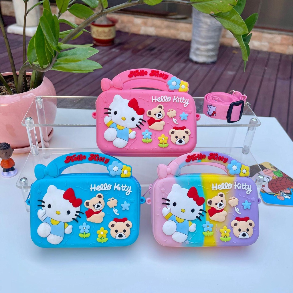 PVN55337 Túi Đeo Chéo Cho Bé Silicon Họa Tiết Hoạt Hình Giá Rẻ