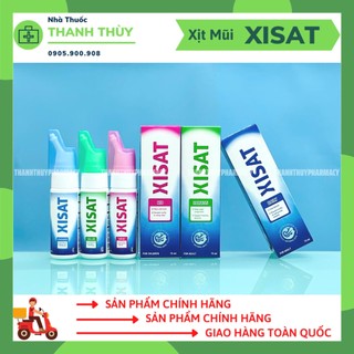 Xịt Mũi  Xisat, Làm Sạch Bụi Bẩn Ra Khỏi Mũi, Ngăn Chặn Mầm Bệnh Xâm Nhập Vào Cơ Thể, Chai 75ml