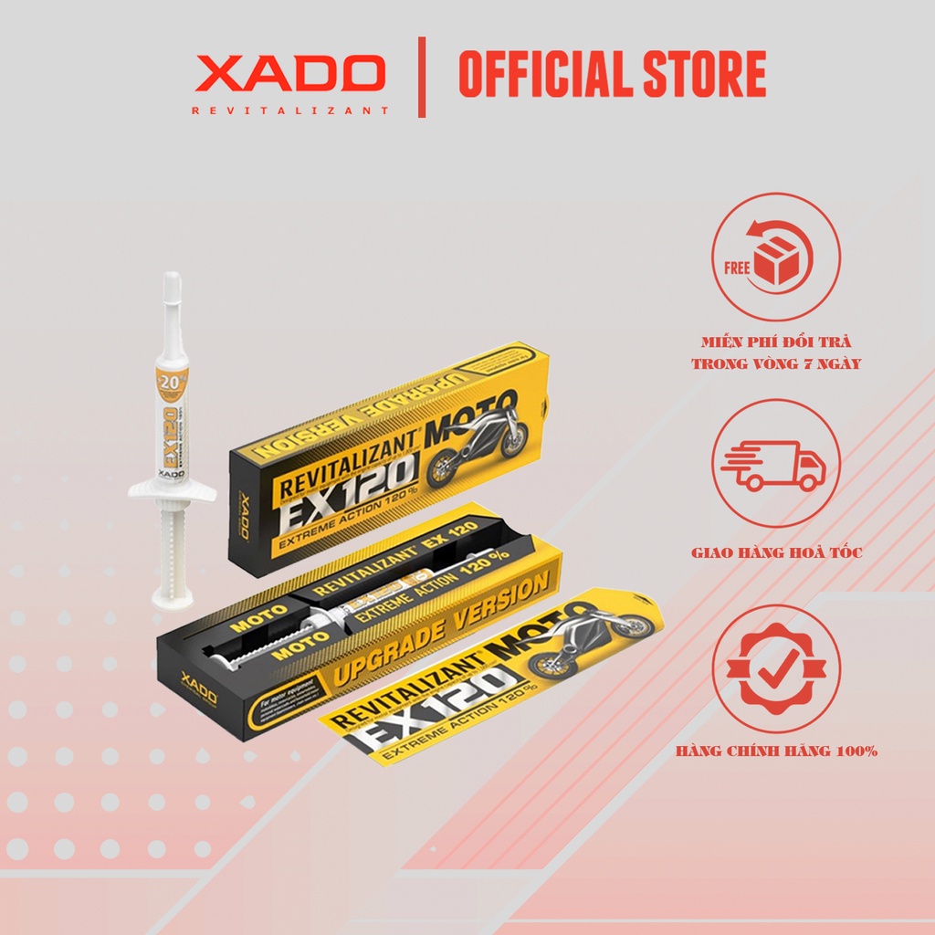 Combo nhớt xe số XADO racing upgrade 10w40 1L + Phụ gia Xado Ex120 Moto 4ml - XADO store offcial