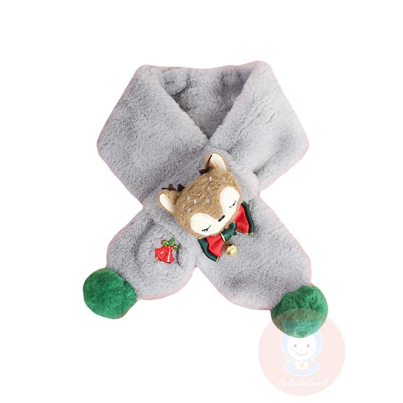 Khăn Choàng Cổ Phủ Lông Giữ Ấm Họa Tiết Hoạt Hình Tuần Lộc LAA6-Kid Dành Cho Bé Trai Bé Gái