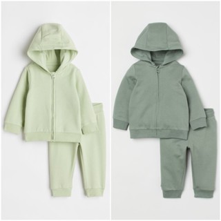 [HM AUTH] Set bộ áo khoác và quần nỉ cho bé trai, bé gái màu xanh