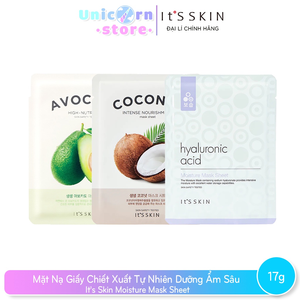 Mặt Nạ Giấy Chiết Xuất Tự Nhiên Dưỡng Ẩm Sâu It's Skin Moisture Mask Sheet 17g