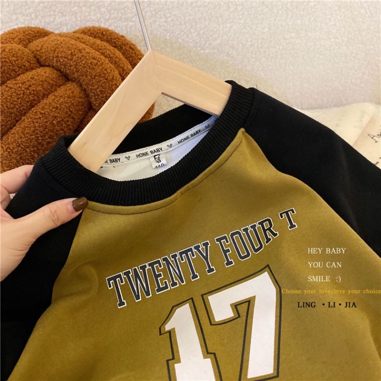 Áo Sweater Ngắn Dáng Rộng trang điểm ngày thu 2022 phong thái korea Mới Cho Bé Gái AMBB KIDS
