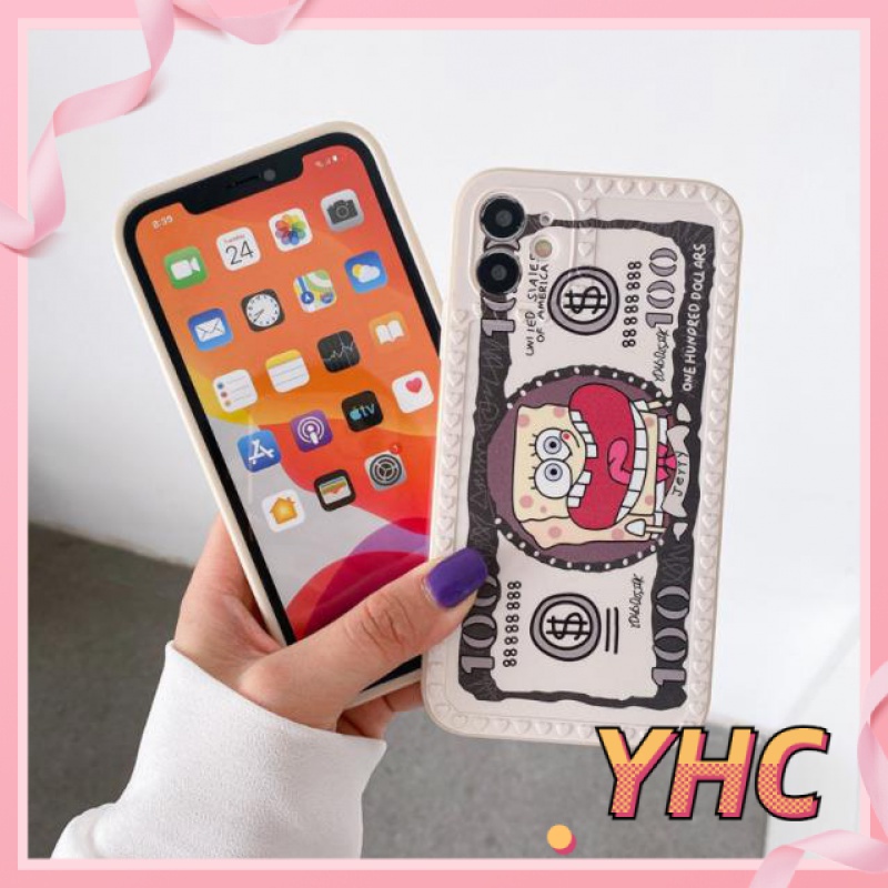 Ốp điện thoại họa tiết SpongeBob hoạt hình thích hợp tương thích iPhone 13 12 11 Pro Max X XS Max XR 8 7 6 Plus 3021